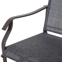 Outsunny 3-Piece Outdoor Rocking Chair and Table Set, Sling Fabric Glider for Patio, Garden Relaxation(m-13)