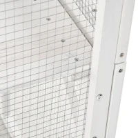 PawHut Outdoor Cat House Big Catio Wooden Feral Cat Shelter Enclosure with Large Spacious Interior, 6 High Ledges, Weather Protection Asphalt Roof, 71" L, White(m-11)