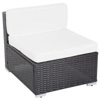 Outsunny 7 Piece Set Rattan Sofa Luxury Modular Conversation Outdoor Furniture - Coffee and Cream(m-9)