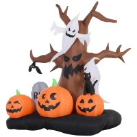 HOMCOM 8’ Lighted Inflatable Outdoor Halloween Yard Decoration - Spooky Dead Tree(m-7)