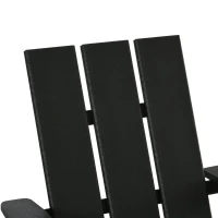 Outsunny Patio Adirondack Chair, Outdoor HDPE Fire Pit Chair, Weather Resistant Outdoor Chair with High-back, Patio Chair for Deck, Garden, Backyard, Black(m-8)