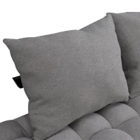 HOMCOM Click Clack Couch Convertible Futon Sleeper Sofa Bed - Modern - Linen Fabric  61" L Light Grey(m-8)