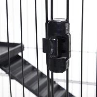 PawHut 43"H Ferret House Habitat Small Animal Hutch - Black and White(m-9)