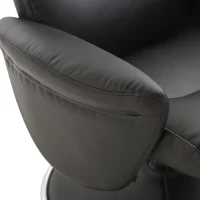 HOMCOM PU Leather Modern Swivel Recliner Chair with Ottoman Set - Black(m-9)