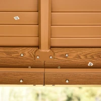 Outsunny 10' x 10' Wood Backyard Hardtop Canopy Gazebo with Screened Curtains, Sling Netting and Strong Frame(m-9)