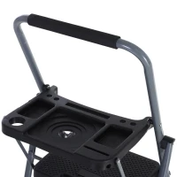 HOMCOM Folding 4 Step Ladder with Tool Tray and Wide Anti-Slip Platform 300 lbs. Capacity(m-6)