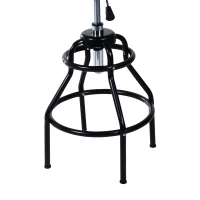 HomCom Adjustable Height Swivel Shop Stool w/ Backrest - Black(m-7)