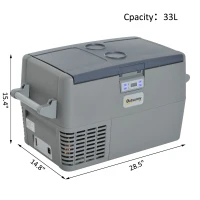 Outsunny Car Refrigerator - Portable 12v / 24v Electric Icebox Freezer (35 Quart)(m-3)