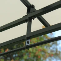 Outsunny 13" x 10" Outdoor Patio Gazebo 2-Tier Roof Pavilion Canopy Tent Steel with Curtains - Cream(m-13)