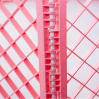 Pawhut Portable Plastic Adjustable Pet Play Pen - 6 Panel Pink(m-5)
