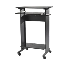 HomCom 30" Mobile Rolling Computer Workstation Standing Desk with Keyboard Shelf(m-1)