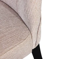 HOMCOM Set of 2 Modern Style Dining Chair Set with Button Tufting Fabric Beige(m-8)