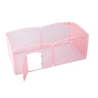 Pawhut Portable Plastic Adjustable Pet Play Pen - 6 Panel Pink(m-3)