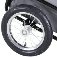 Aosom 3 Wheeled Cruiser Bike Trailer 2-in-1 Pet Jogging Stroller for Pets - Blue/ Grey(m-10)