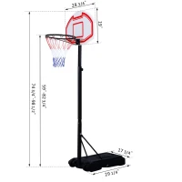 Soozier Outdoor Height Adjustable Portable Junior Basketball Hoop System Moveable Athletic Basketball Stand(m-5)