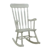 HomCom Rubberwood Indoor / Outdoor Porch Slat Rocking Chair - Antique White(m-5)