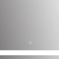 HOMCOM Touch Activated 27.5" Illuminated Bathroom Vertical Wall Mirror Outline LED Lights - Silver(m-12)