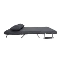 HomCom Full Size Folding 5 Position Steel Convertible Sleeper Bed Chair - Dark Grey(m-3)