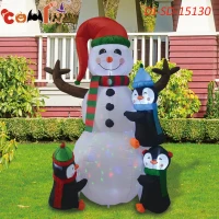 COMIN 6 Foot Tall Inflatable Snowman & Penguins Inflatable Christmas Yard Decoration(m-4)