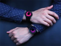 Senors Fashion Rotation Men Watches Vacuum Plating Quartz Sport Watch Men Sports Wristwatch Relogio Masculino--black strap and red dial plate(m-3)