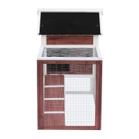 PawHut 48" Wooden Rabbit Hutch Bunny Cage Pet House w/Ladder and Outdoor Run(m-8)