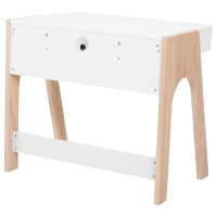 HomCom 33" Wood Modern Flip Top Writing Desk with Storage - White and Oak(m-8)