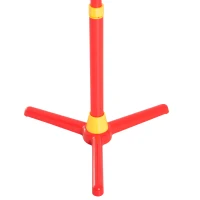 Qaba Kids Karaoke Machine Toy Play Set Music Lights with Microphones and Adjustable Stand - Red(m-12)