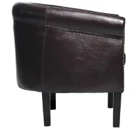 HomCom Faux Leather Traditional Club Armchair Smoking Chair - Dark Brown(m-6)