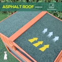 PawHut 62" Wooden Outdoor Rabbit Hutch with Detachable Run and Elevated Main House(m-8)