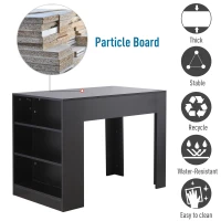 HomCom 40" Space Saving Modern Home Office Computer Desk Bookshelf Combo - Black(m-5)