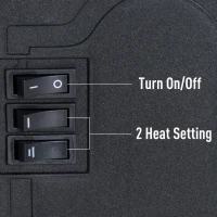 HomCom 16" 1500W Freestanding Indoor Electric Fireplace Heater - Black(m-7)