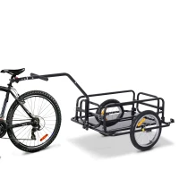 Aosom Folding Bicycle Bike Cargo Storage Cart and Luggage Trailer with Hitch - Black(m-6)