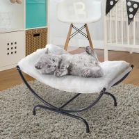 Pawhut 26” Modern Elevated Cat Bed - Black/White(m-2)