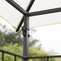 Outsunny 10'x10' Decorative Garden Gazebo with Steel Frame - Elegant Patio Canopy, Cream - Perfect for Outdoor Events & Gatherings(m-8)