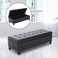 HomCom 51" Modern Large Plush Upholstered Entry Bench Seat With Storage Cushion - Brown(m-1)