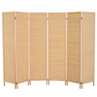 HomCom 6' 6-Panel Bamboo Screen Freestanding Room Divider(m-6)