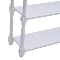 HomCom 40"W Modern Country Pine 3 Tier Wooden Entryway Console Table - Glossy White(m-6)
