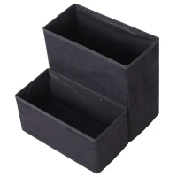 Open Box PawHut 2 Step Foldable Pet Stairs for Small Dogs  Suede Fleece  16" L x 16" H Black(m-8)