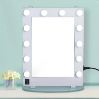 HomCom LED Lighted Make-Up Vanity Mirror - White(m-1)