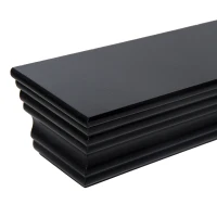 HomCom 24” 2 Piece Modern Floating Shelf Wall Mount Bookshelf - Black(m-9)