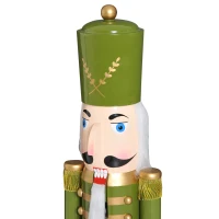 HomCom 42" Wooden Traditional Nutcracker Soldier Figure with Sword - Green(m-8)