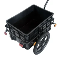 Aosom Bicycle Bike Cargo Trailer Steel Carrier Storage Cart Wheel Runner For Shopping - Black(m-15)