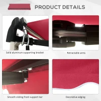 Outsunny Patio Awning Canopy Retractable Deck Door Outdoor Sun Shade Shelter(m-5)