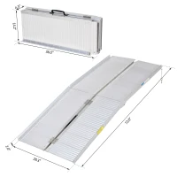 HomCom 6' Portable Folding Suitcase Type Mobility Ramps Skidproof Wheelchair Threshold Ramp(m-3)