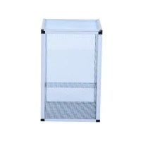 Pawhut 16.5”L x 16.5”W x 26”H Fresh Air Screen Habitat for Reptiles - Silver(m-4)