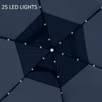 Outsunny Pop Up Gazebo Tent Height Adjustable Canopy w/ Solar LED Light and Mesh Netting, Grey(m-5)