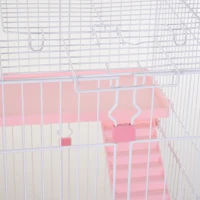 PawHut 4-level Indoor Guinea Pig Hutch Rabbit Enclosure Small Animal Hutch - Pink(m-11)