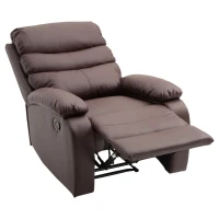 HomCom PU Leather Traditional Manual Recliner Chair - Brown(m-1)