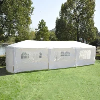 Outsunny 10' x 30' Pop Up Canopy Tent with 4 Removable Mesh Side Walls - White(m-8)