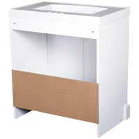 Kleankin 34” Modern Resin Single Resin Sink Bathroom Vanity Set - White(m-10)